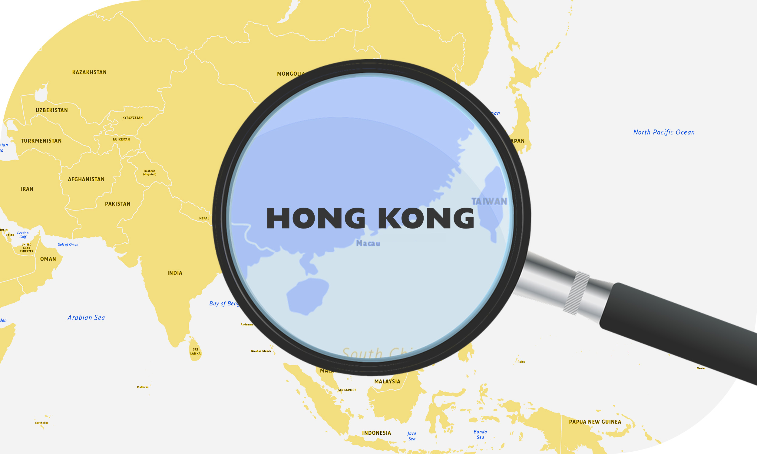 Map of southeast Asia showing Hong Kong as a delivery destination