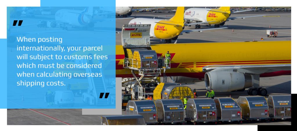 DHL cargo planes loading packages for international shipping